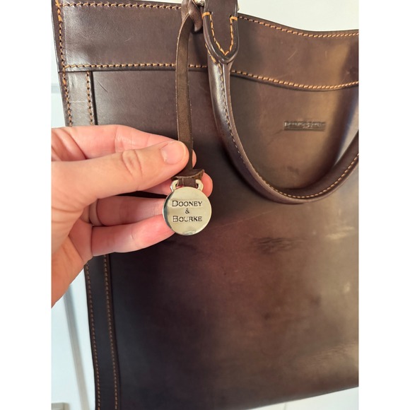 Dooney Bourke Dark Brown Leather Tote Bag Shoulder Bag Crossbody - Picture 2 of 16